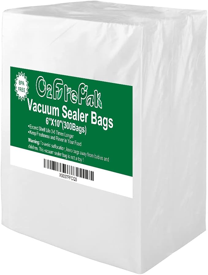 O2frepak 300 Count 6x10 Pint Vacuum Sealer Bags by O2frepak