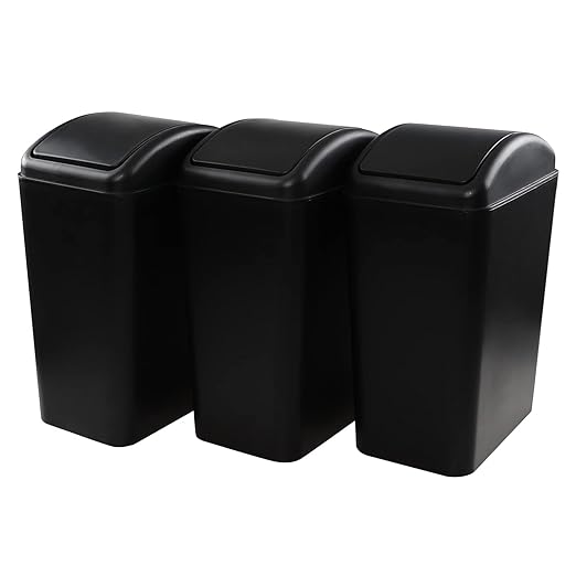 4.5 Gallon Swing Top Trash Bin, Plastic Garbage Can by Sosody