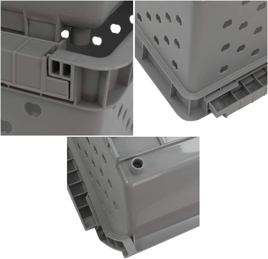 3-Pack Plastic Stacking Open Front Organizer Baskets, Gray