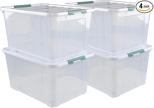 80 L Large Clear View Plastic Storage Bin by Qskely