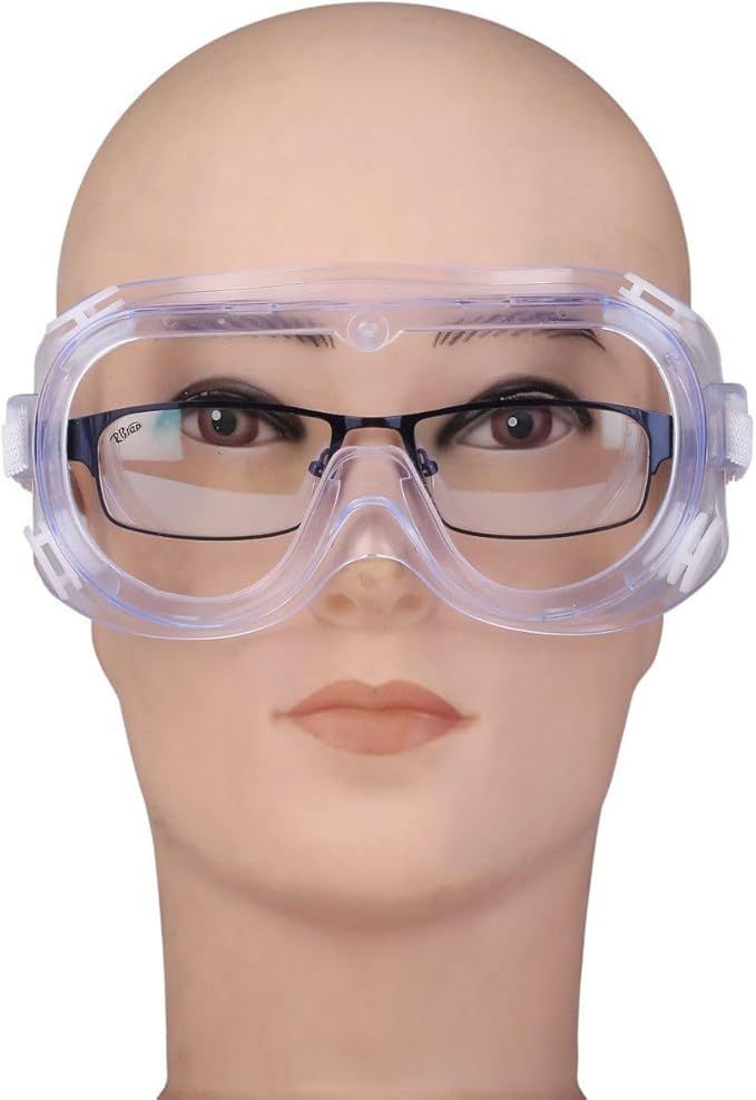 3 Pack Safety Goggles Protective Adjustable Goggles Over Glasses Splash Eye - Image 5
