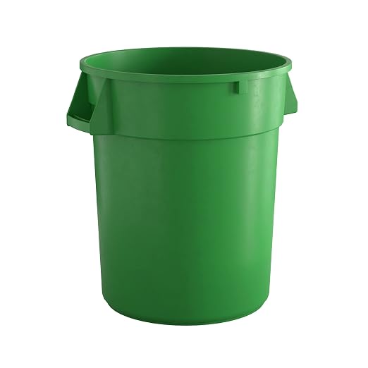 32 Gallon Green Round Commercial Trash Can by Krollen+Industrial