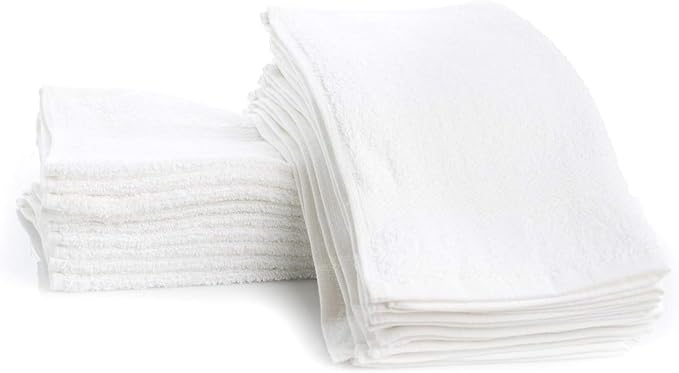 Simpli-Magic Cotton Washcloths White, 40 Pack, Size: 12”x12” - Image 2