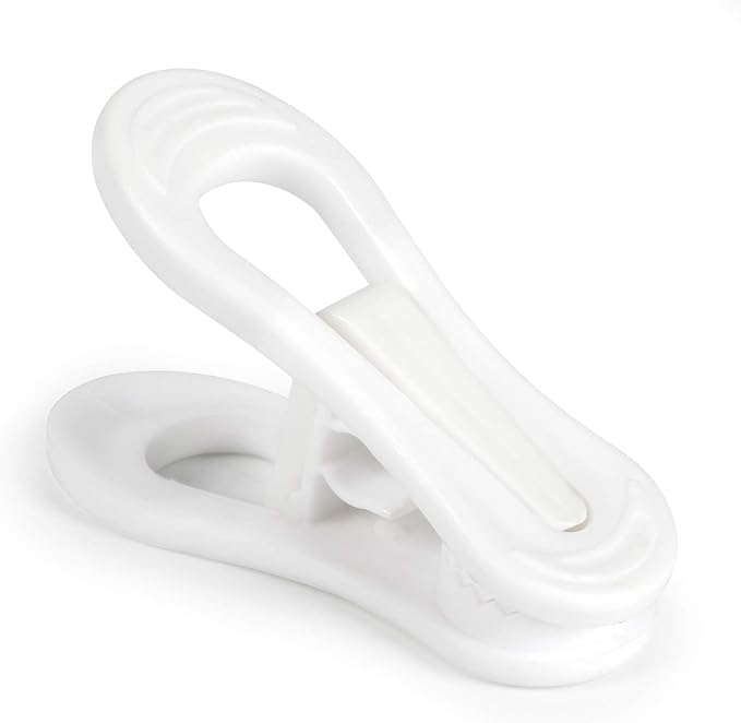 Tinfol White Plastic Hanger Clips, 50 Pack Hanger Clips- Strong Pinch Grip - Image 2