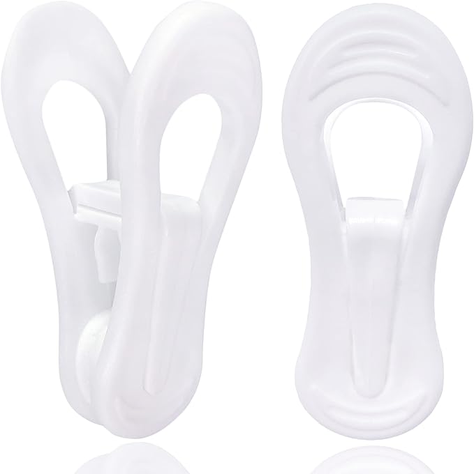 White Hanger Clips 50 Pack, Clothes Pins Finger Clip by TOFIIGREM