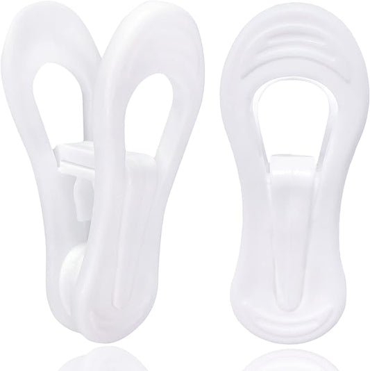 White Hanger Clips 50 Pack, Clothes Pins Finger Clip by TOFIIGREM