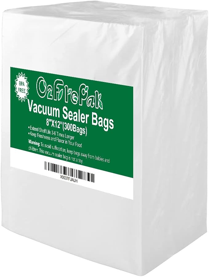 O2frepak 300 Count 8x12 Quart Vacuum Sealer Bags by O2frepak