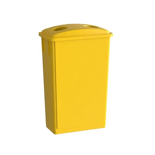23 Gallon Yellow Slim Jim Trash Can by Krollen+Industrial