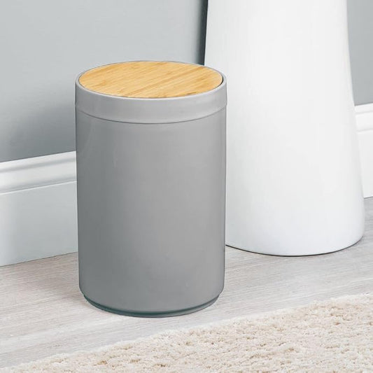 mDesign Plastic Round Trash Can Small Wastebasket - Image 2