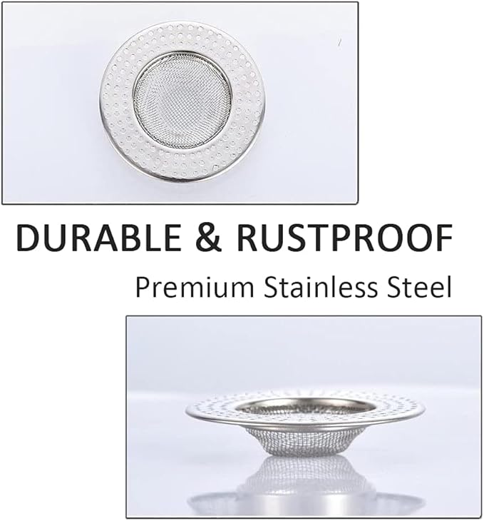 2pcs Heavy Duty Stainless Steel Slop Basket Filter Trap, 3.54" Top / 1.65" Mesh - Image 5