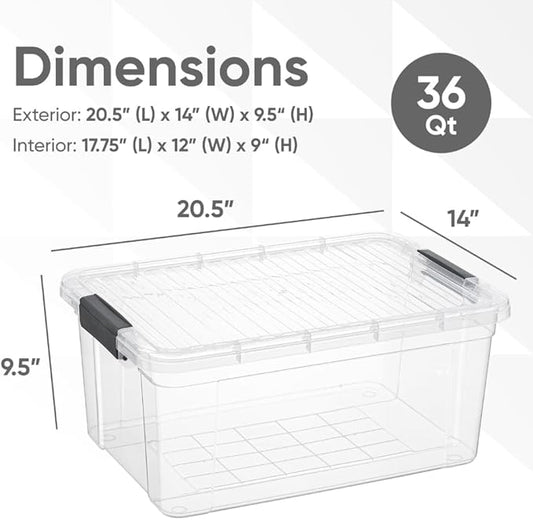 Superio Storage Bins with Lids, Stackable Totes, BPA Free, Odor Free, Organizer - Image 2