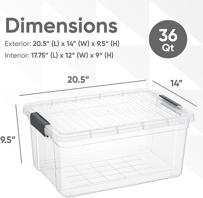 Superio Storage Bins with Lids, Stackable Totes, BPA Free, Odor Free, Organizer - Image 2