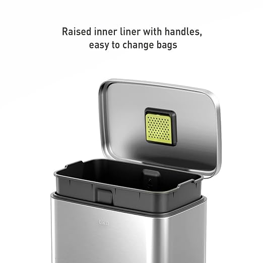 EKO Madison Brushed Stainless 50 Liter/13.2 Gallon Step Trash Can - Image 2