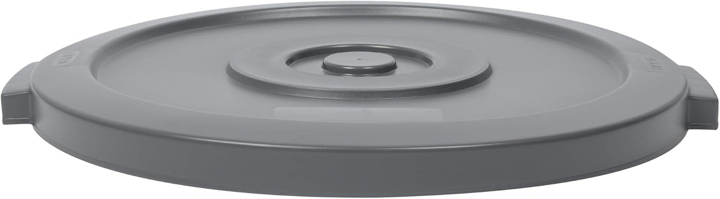 Restaurantware-LID ONLY: RW Clean Waste Container Lid, 1 Round Trash Can Cover - Waste Bin Sold Separately, For 20 Gallon Dustbin, Built-In Handle, Gray Plastic Garbage Can Cover, Heavy-Duty