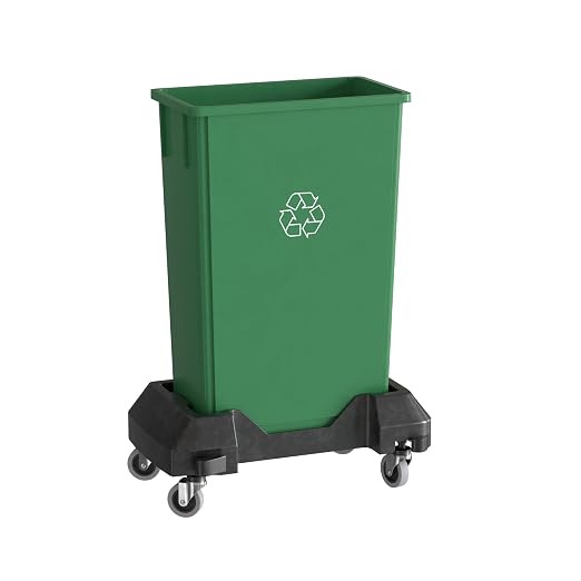 23 Gallon Green Recycle Slim Jim Trash Can by Krollen+Industrial
