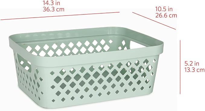 Glad Plastic Storage Basket Set, Value Pack of 6 | Open Storage Bins - Image 5