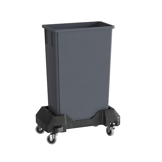 23 Gallon Gray Slim Jim Trash Can by Krollen+Industrial