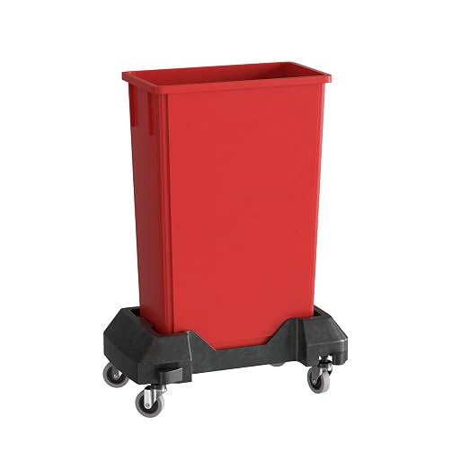 23 Gallon Red Slim Jim Trash Can by Krollen+Industrial