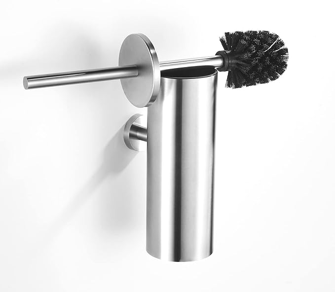 Toilet Brush with Holder Bathroom Wall Mounted Toilet Bowl Brush Holder Toilet by TINYROW