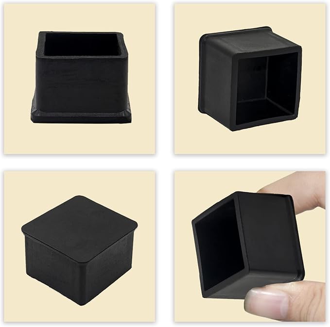 Flyshop Non-Slip Thick Rubber Leg Tips Floor Protectors Square Chair Leg Caps - Image 5