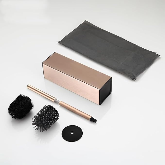 BGL Standing Toilet Brush and Holder Rose Gold Aluminium Toilet Bowl Cleaner - Image 7