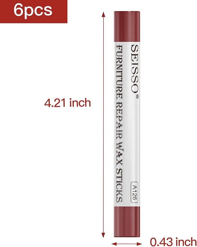 SEISSO Wood Filler Sticks- 6 Pcs, Furniture Repair Wax Crayons, Furniture - Image 2