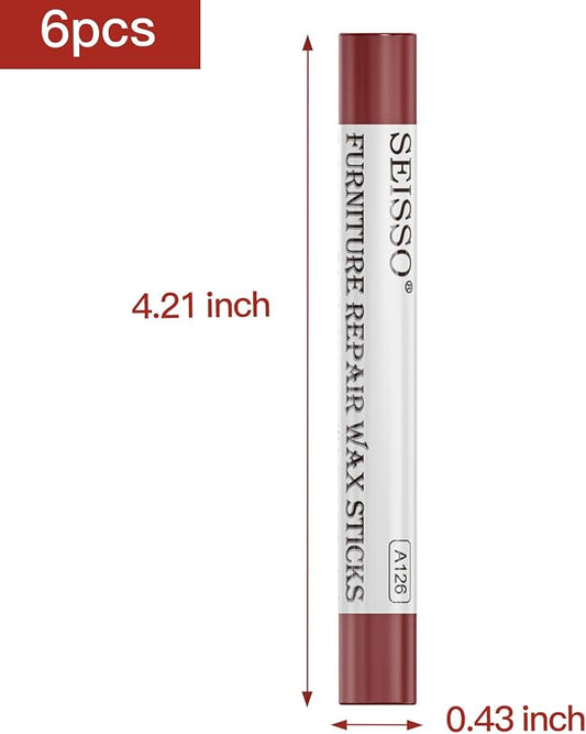 SEISSO Wood Filler Sticks- 6 Pcs, Furniture Repair Wax Crayons, Furniture - Image 2
