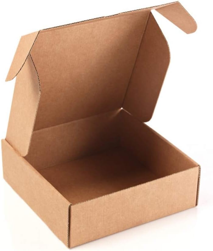 Pack of 20 Self-Assembling Kraft Cardboard Boxes with Lids - Double-Walled, D...