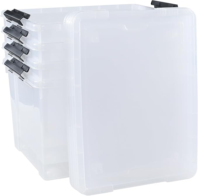 4-Pack 50 L Clear Plastic Storage Bin, Large Clear Latch Box - Image 7