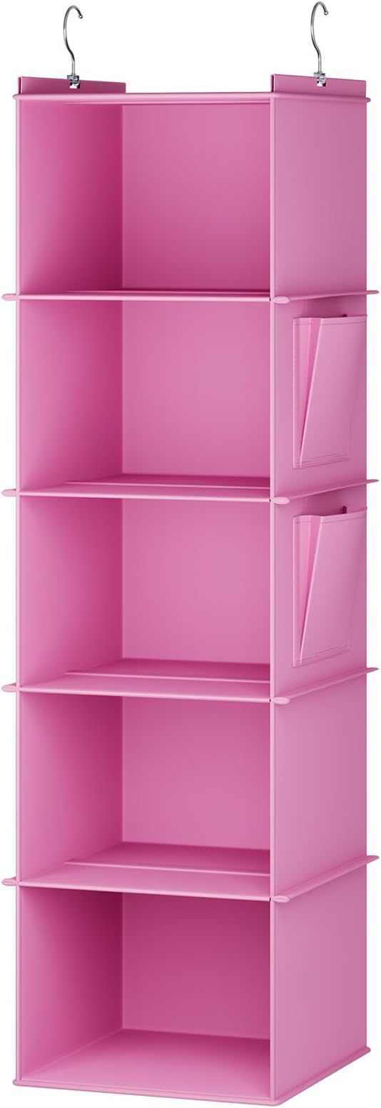 YOUDENOVA Hanging Closet Organizer, 5-Shelf Closet Hanging Storage Shelves - Image 8