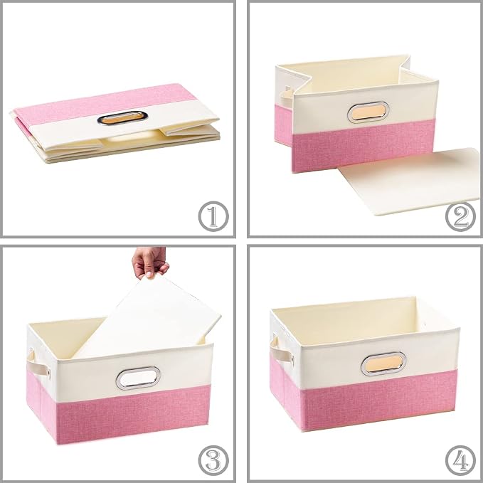 PRANDOM Fodable Storage Bins for Closet Decorative Fabric Storage Baskets Cubes - Image 4