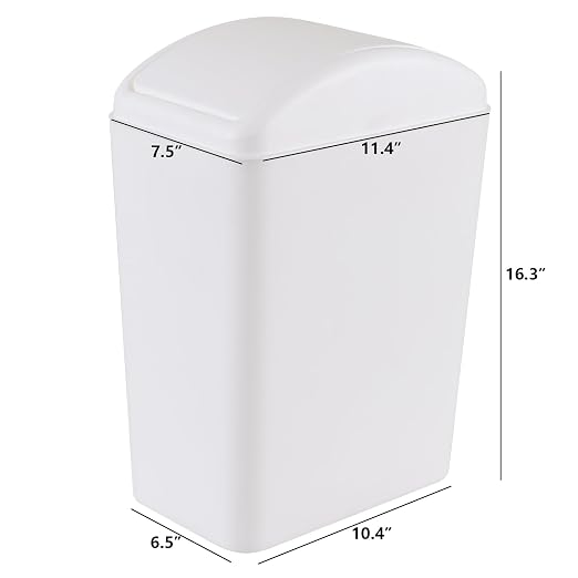 4.5 Gallon Plastic Swing Top Garbage Can, Swing Lid Trash Bins - Image 2