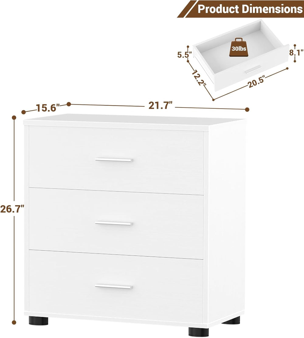 Aheaplus Closet Drawers Set of 2, Wood Closet Organizers and Storage, White