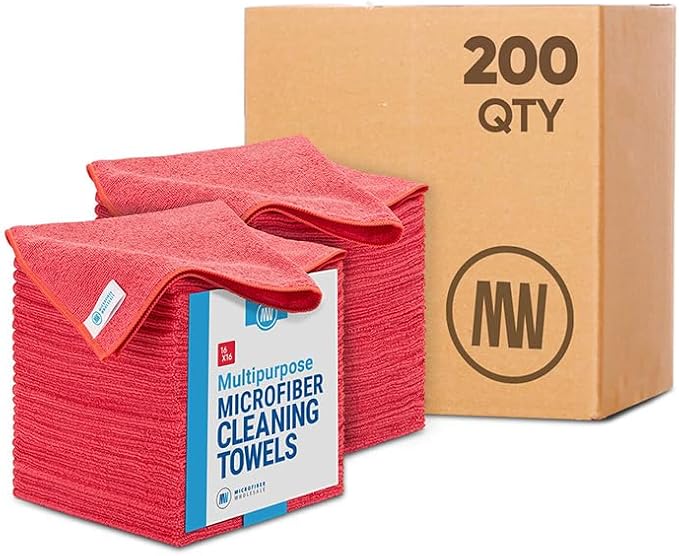 Microfiber Wholesale Bulk 16" x 16" All Purpose Towels Case Quantity | Large | by MicrofiberWholesale