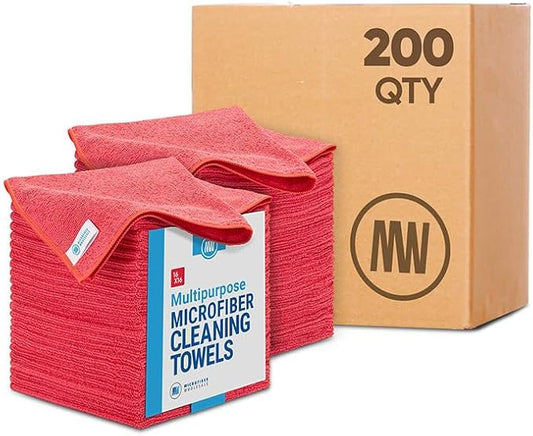 Microfiber Wholesale Bulk 16" x 16" All Purpose Towels Case Quantity | Large | by MicrofiberWholesale