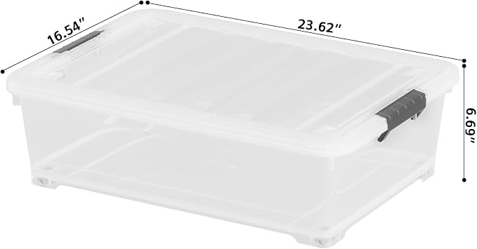25 Quart Clear Plastic Latch Storage Box - Image 2