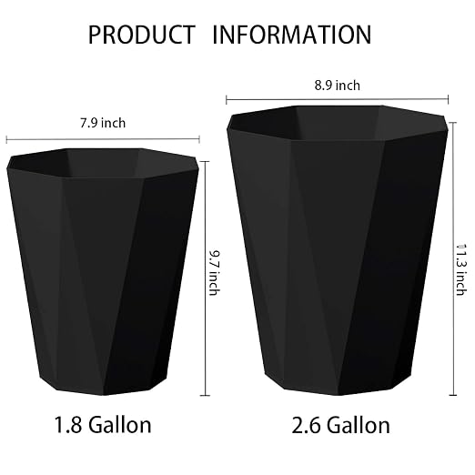 2 Pack Small Trash Can 1.8 Gallon Waste Basket Bathroom Garbage Bin - Image 4