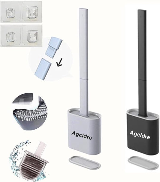 Toilet Brush with Holder Silicone Toilet Brush and Cleaning Brush by Agcldre