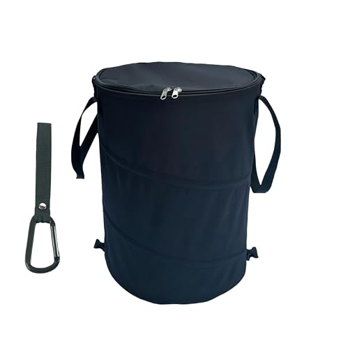 Collapsible Trash can with lid, Foldable Camping Trash can, Pop-up Trash can by Unknown