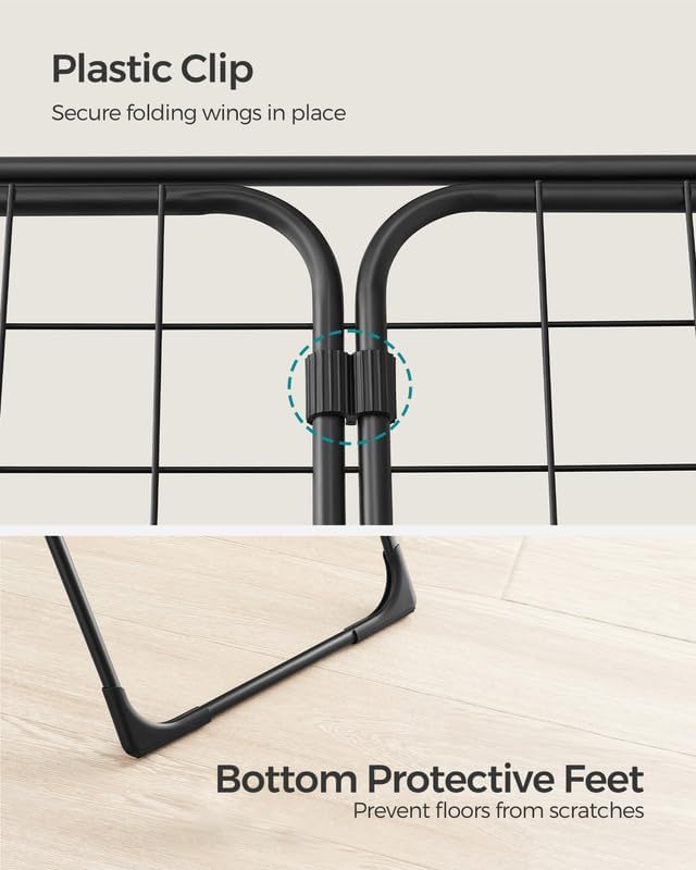 SONGMICS Clothes Drying Rack, Metal Laundry Drying Rack, Space-Saving, - Image 7