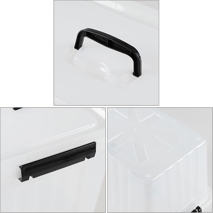 4 Packs 20 L Clear Plastic Storage Bins, Stackable Organizer Containers - Image 3