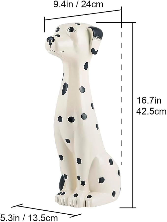 Allure Home Creation Dalmatian Dog White & Black 2-Piece Ceramic Toilet Brush - Image 3