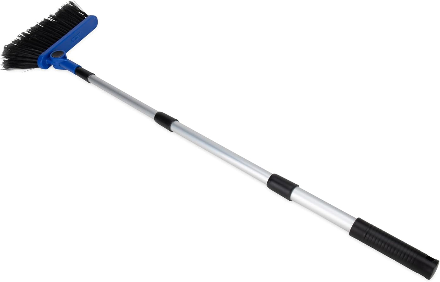 Camco Adjustable Broom and Dustpan - Portable & Compact Full Size Broom - Adjusts from 24-52 Inches, Ideal for RV, Marine, and Home Use (43623-A)