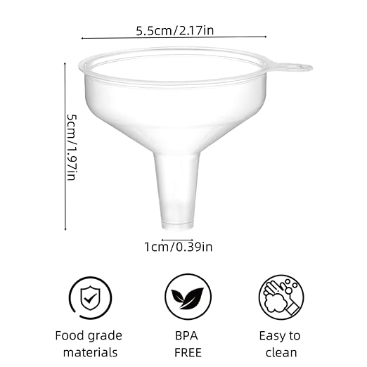 Small Funnels 4 Pack Food Grade Funnel Easily Transfer Liquids Granules Powders - Image 2