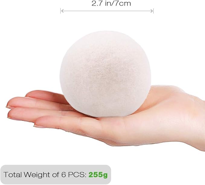 Raffaelo Wool Ball, Wool Dryer Balls XL Premium Reusable Natural Fabric - Image 5