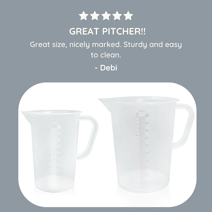 Appletofu Plastic Graduated Measuring and Mixing Pitcher - 2000ml Plastic - Image 8