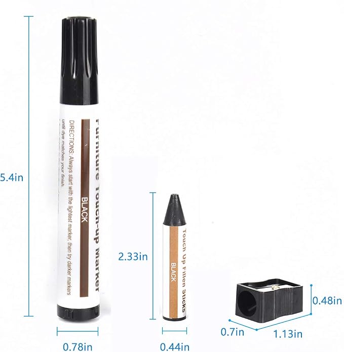 Furniture Repair kit, Wood Scratch Cover Markers*6 and Wax Filler Sticks*6 - Image 5