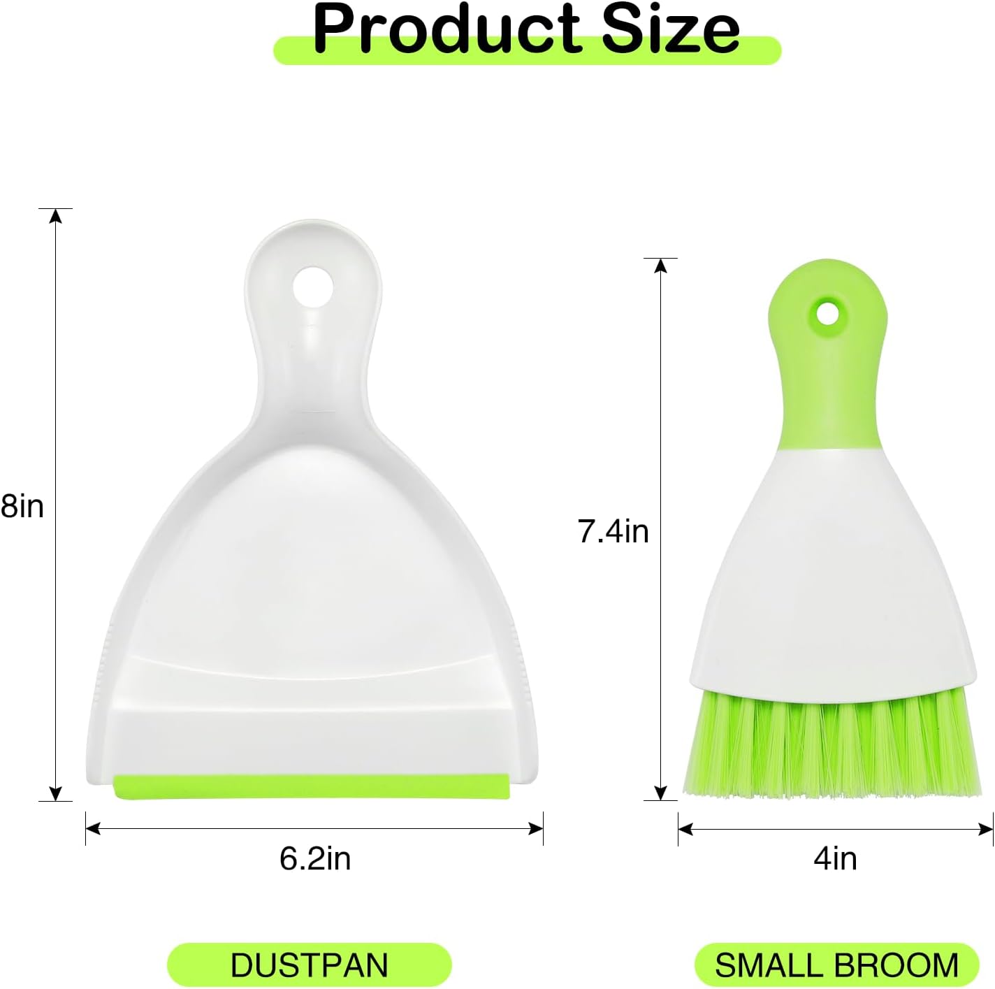 NACENA Mini Dustpan and Brush Set, Small Broom and Dustpan Set Dust Pan and Mini Hand Broom Dustpan and Broom Combo Compact for Home Table Keyboards Sofa Kitchen, Green