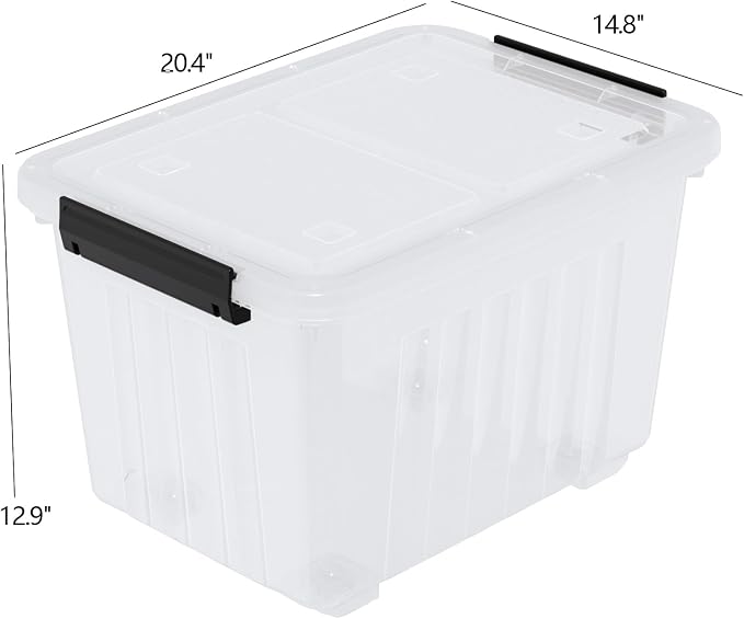 Kiddream 50 Quarts Clear Plastic Latching Boxes - Image 4