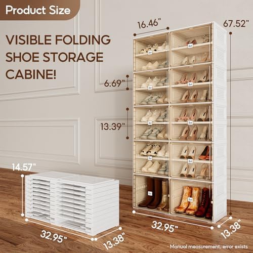 ANTBOX Portable Shoe Rack Organizer for Closet Entryway, Stackable Sneaker St...